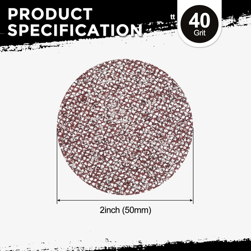 3 Pcs 2 Inch 40 Grit Hook and Loop Grid Sanding Discs