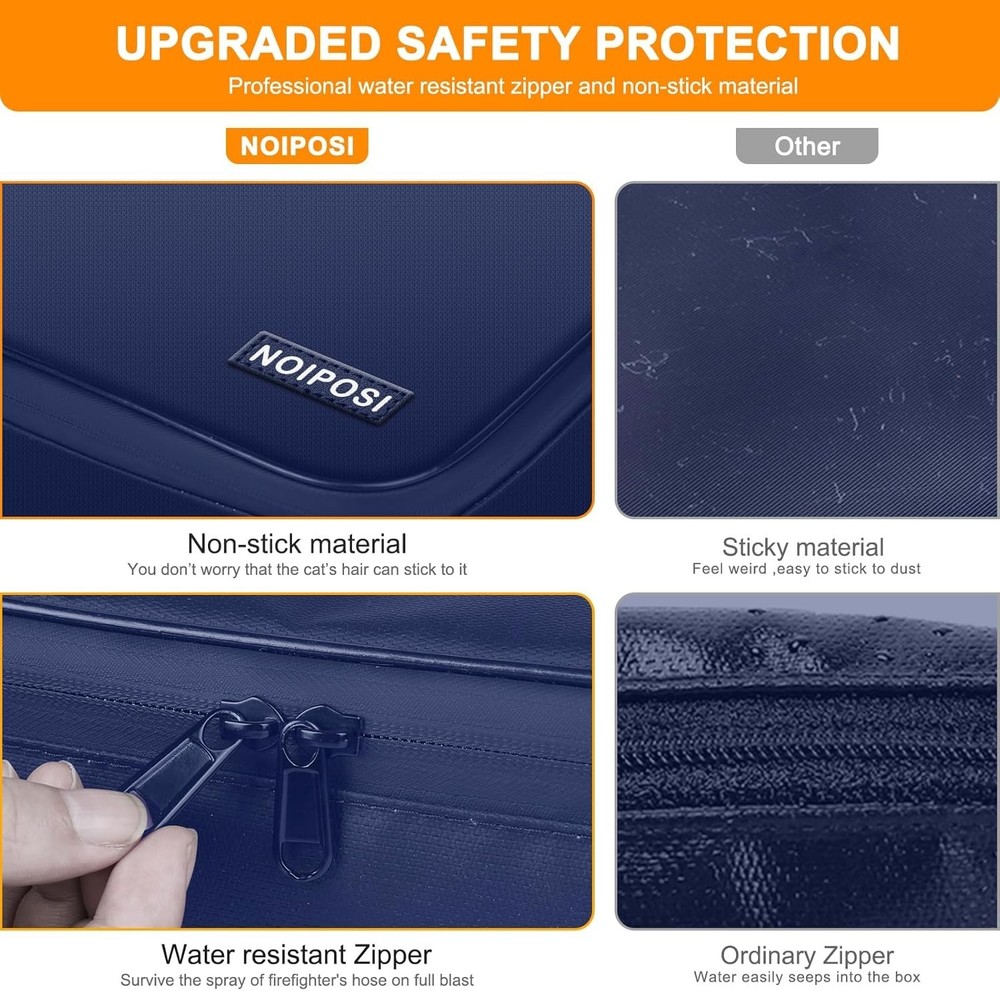 Fireproof Document Organizer - 5200°F, Waterproof, Secure Lock, Blue