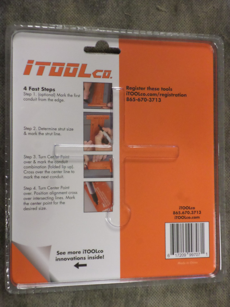 iTOOLco CP02 - Center Point™ Knockout Layout Tool - 1/2" to 4"