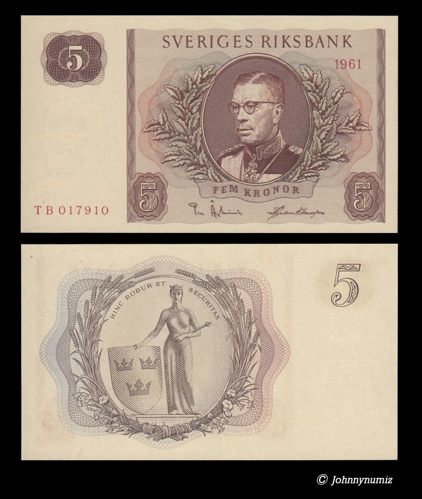 Sweden 5 kronor 1961 UNC