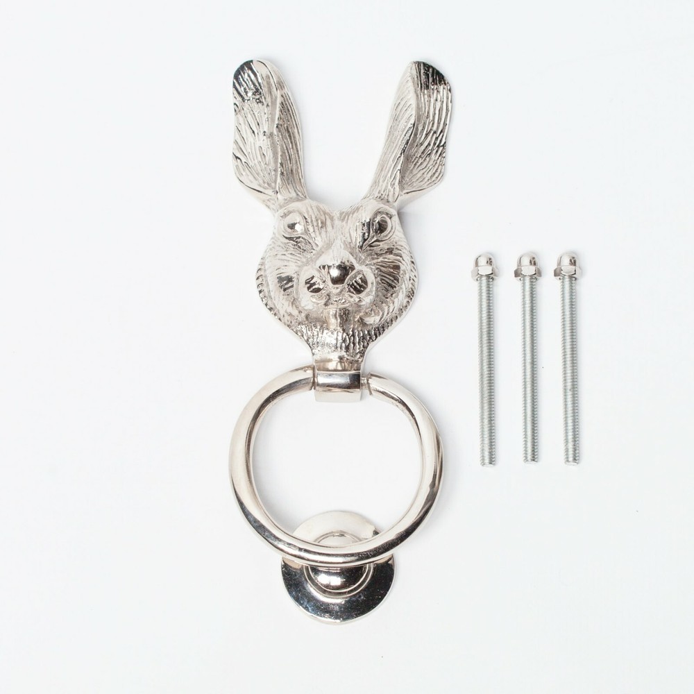 Classical Solid Brass Chrome Finish Rabbit Hare Door Knocker Country Style