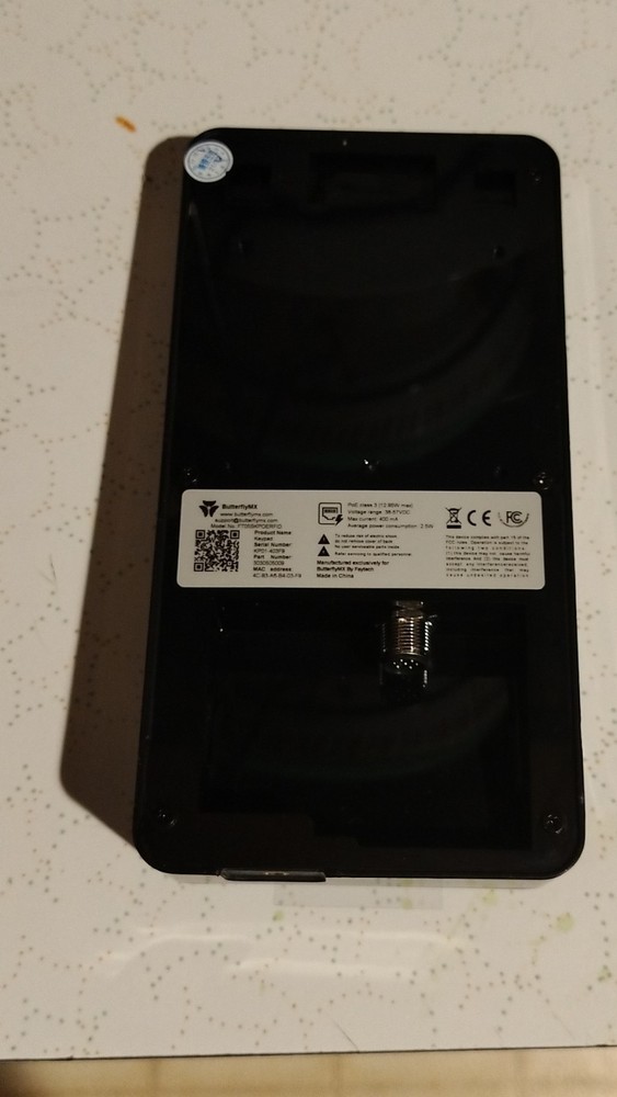 ButterflyMX Alpha Numeric Security Keypad Access Control Device Black