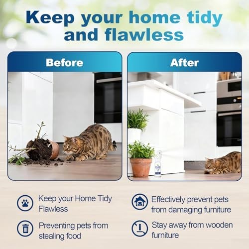 Motion Activated Cat Spray Deterrent Device - Odorless, Safe for Indoor Use, 3ft