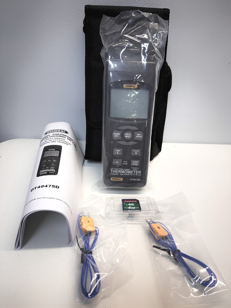 General Tools DT4947SD Data Logging Digital Thermometer - 4 Channel | SD Card