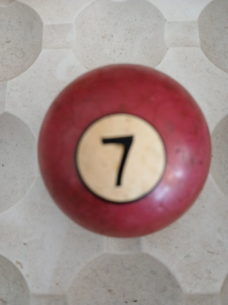 Vintage No. 7 Solid Red Pool Ball