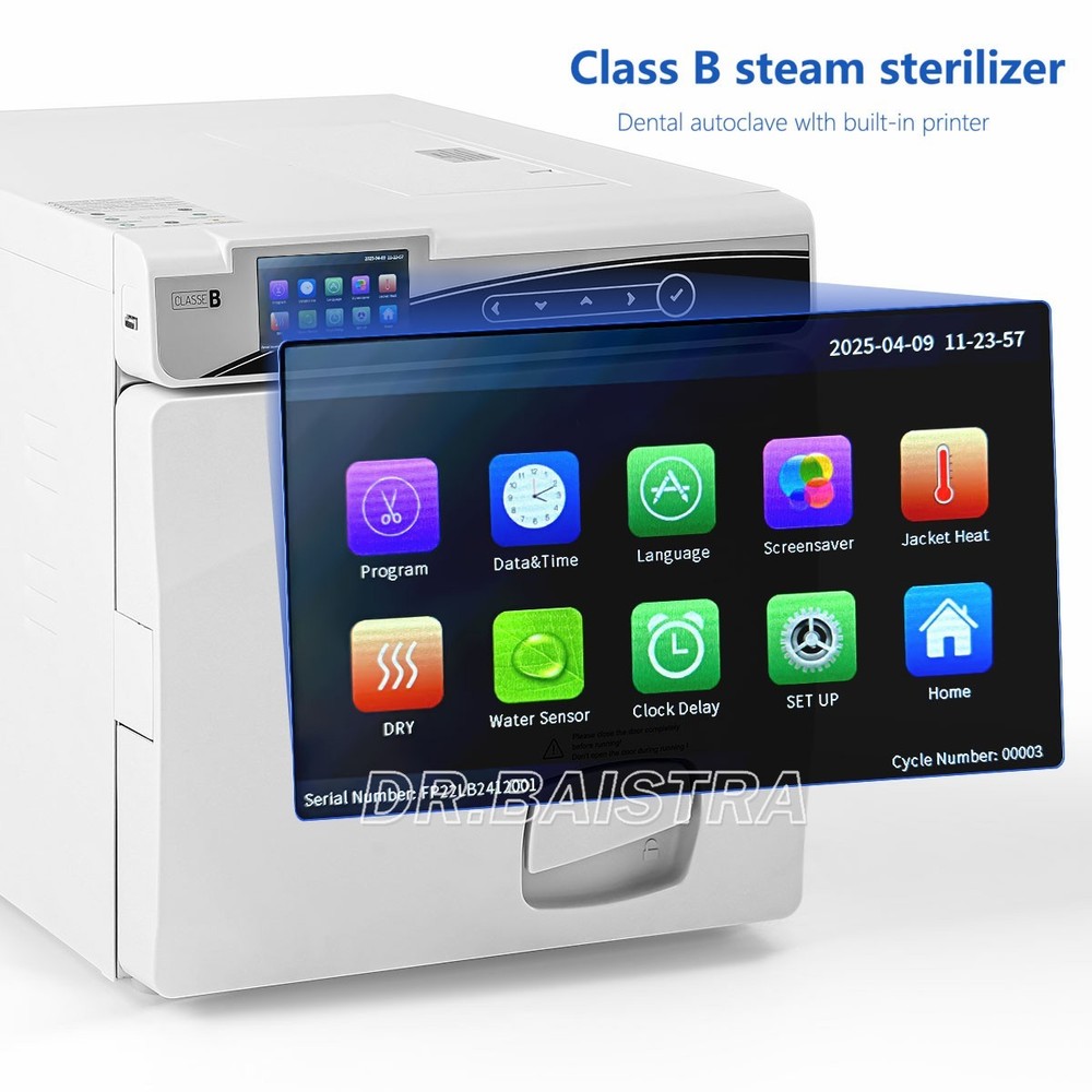22L ClassB Dental Autoclave Steam Sterilizer Sterilization with Printer Function