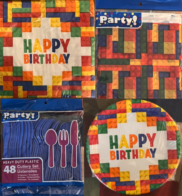 Birthday Party Building Blocks Theme Tableware & Serveware