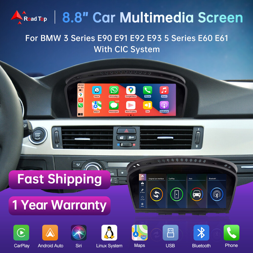 For BMW CIC 3 5 Series E90 E91 E92 E93 E60 E61 Wireless CarPlay Car Touch Screen