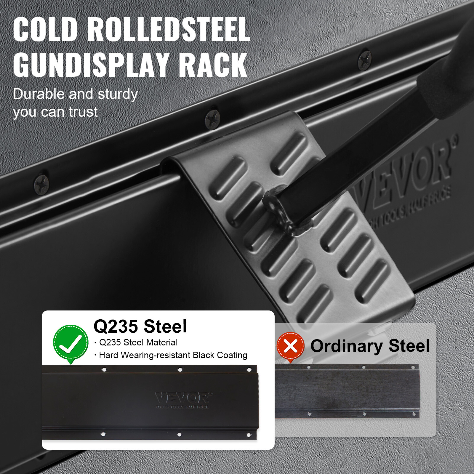 VEVOE Gun Rack 6-Slot Indoor Metal Gun Rack Wall Mount Vertical Rifle Rack