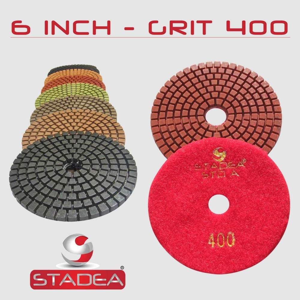 6" PREMIUM DIAMOND POLISHING PADS :Pick Grit & Quantity