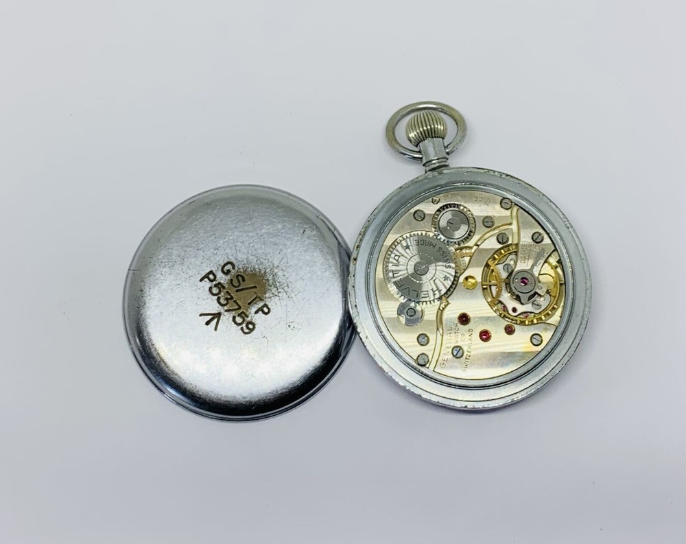 Fabulous WW2 British Military Swiss made Pocket Watch by Helvetia (c.1942)