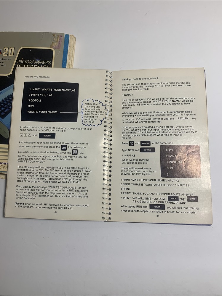 VIC 20, Commodore Computer User Guide 1982 & Reference (2) Book Lot