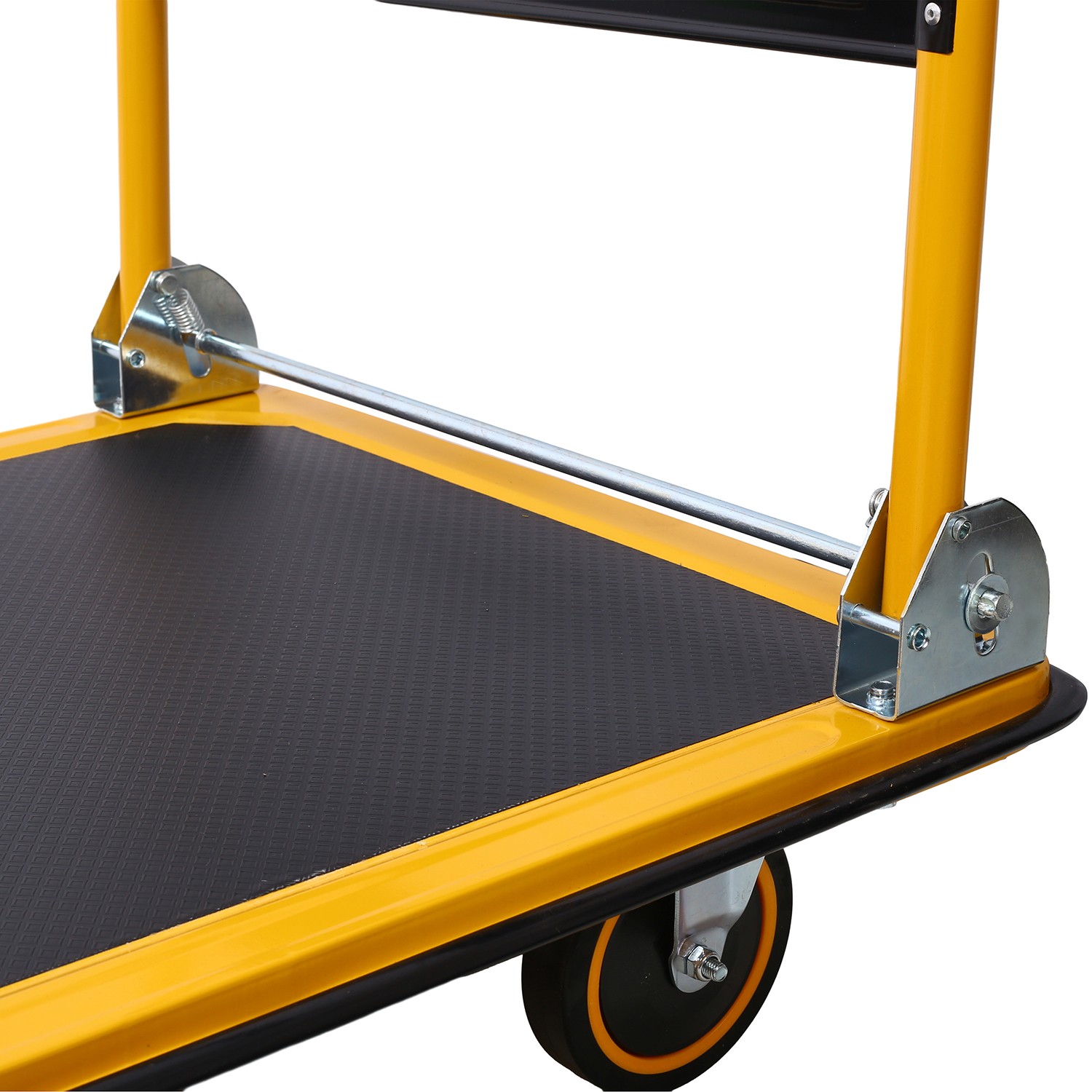 Foldable Platform Truck Push Dolly 660 lb. Weight Capacity Black and Yellow