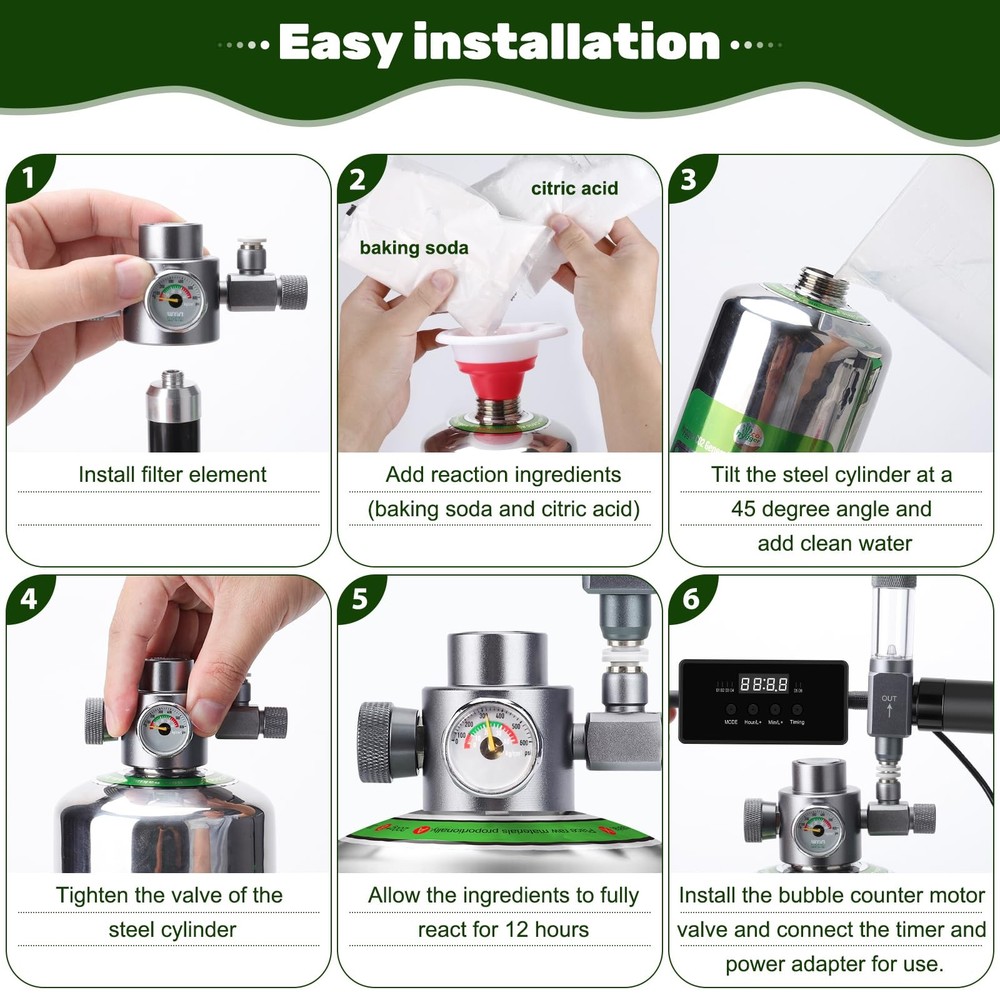 Upgraded 2L/5L Aquarium CO2 Generator System with Timer-Enabled 2L, silvery