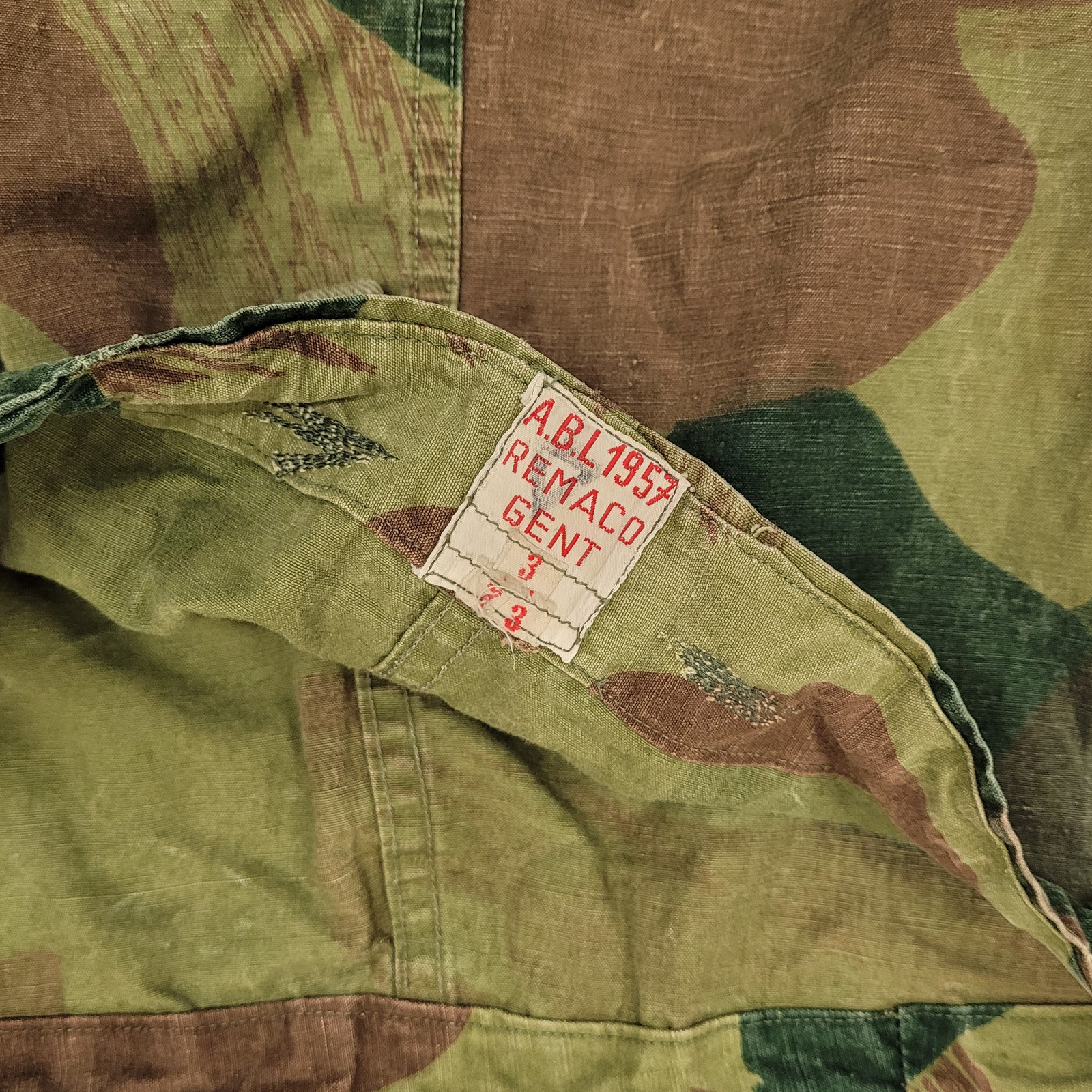 Army Trouser Original Belgian Vintage Surplus WWII Combat Pants Brushstroke Camo