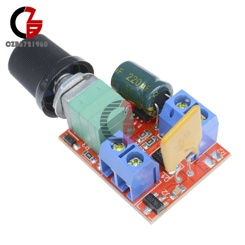 Mini DC 5A Motor PWM Speed Controller 3V-35V Speed Control Switch LED Dimmer New