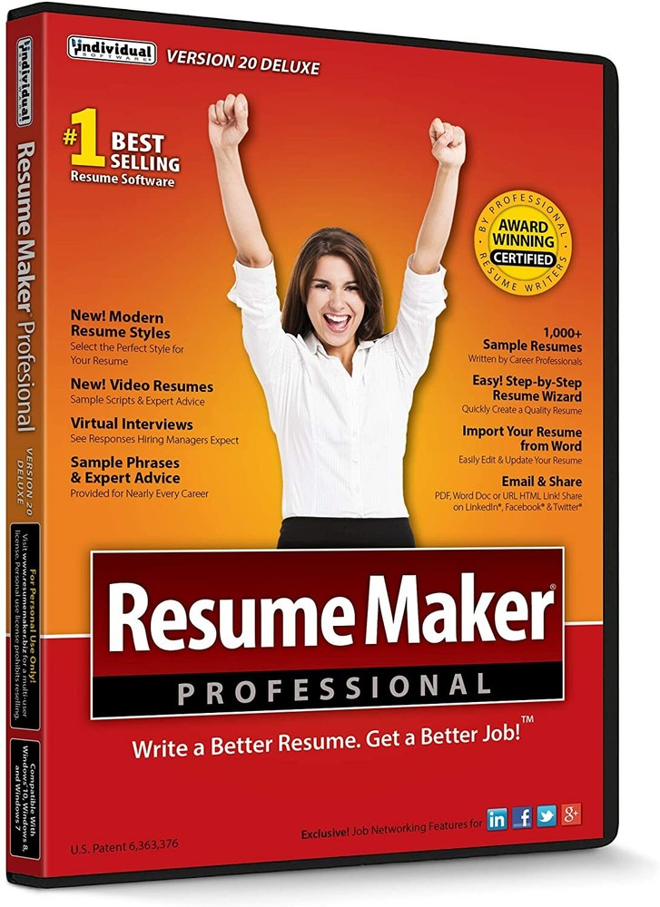 Resume Maker Professional Deluxe 20 PC NEW!