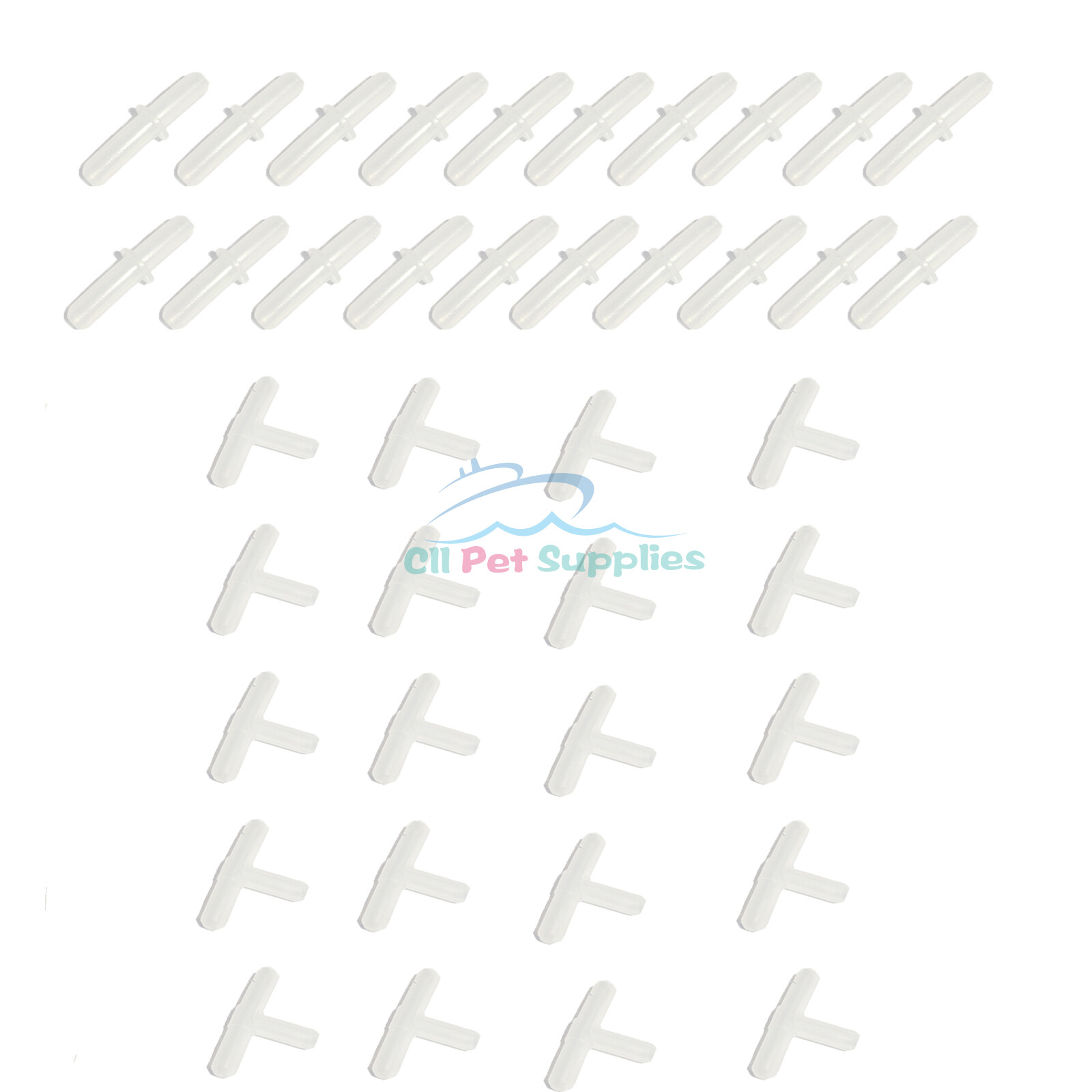 AQUANEAT Aquarium Airline Tubing Connector, Fish Tank Air Pump Connector, 40Pcs