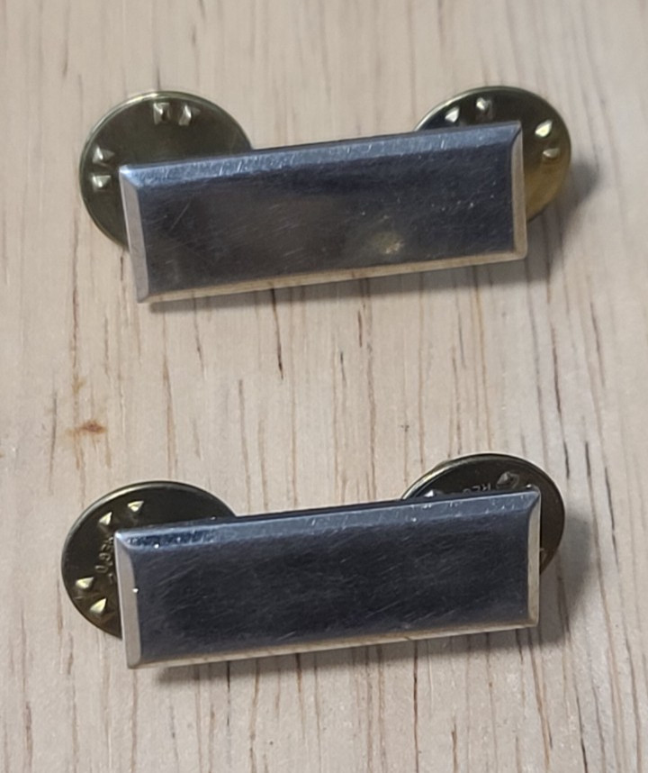 WWII Era Sterling US Lt. Shoulder Bar Insignia, Sgn. meyer