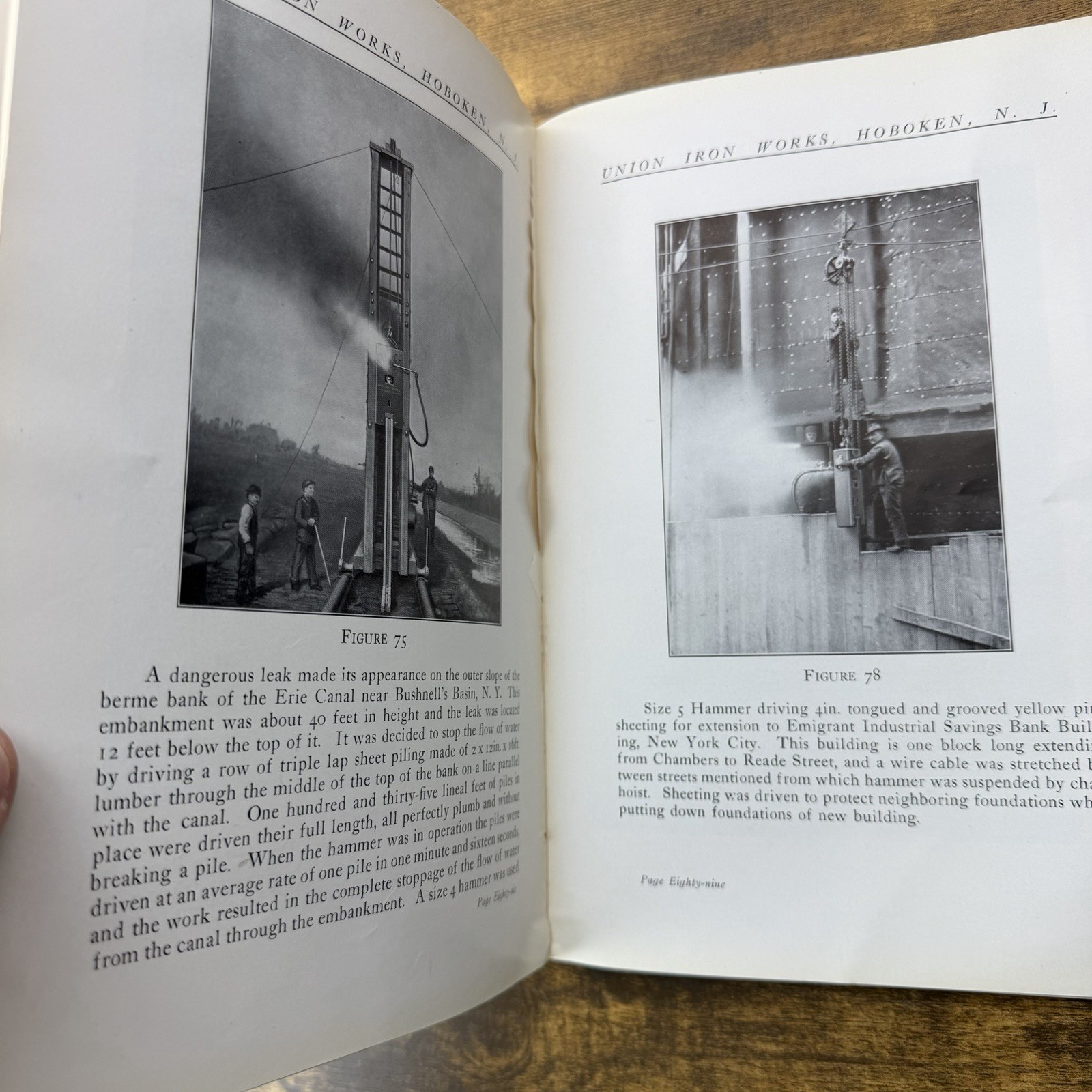 1915 Union Iron Works Hoboken NJ Pile Driving Machinery Catalogue No. 34 Rare