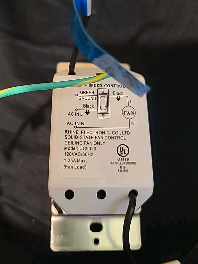 Fanimation UC9020 4 Speed Fan Control Controller 1.25A 120V White