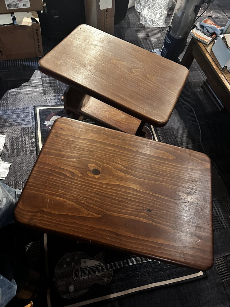 Library Tables / End Tables with Bottom Shelf. Solid Wood