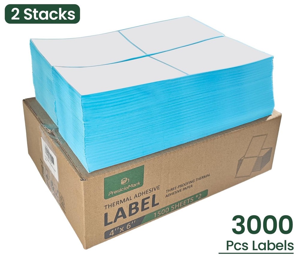 Fanfold 4 x 6 Direct Thermal Labels White Perforated Shipping Labels,2 Stack,...