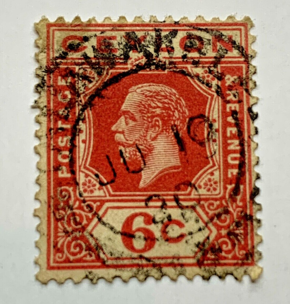 CEYLON 6C STAMP WITH TALAWAKELLE SON CANCEL