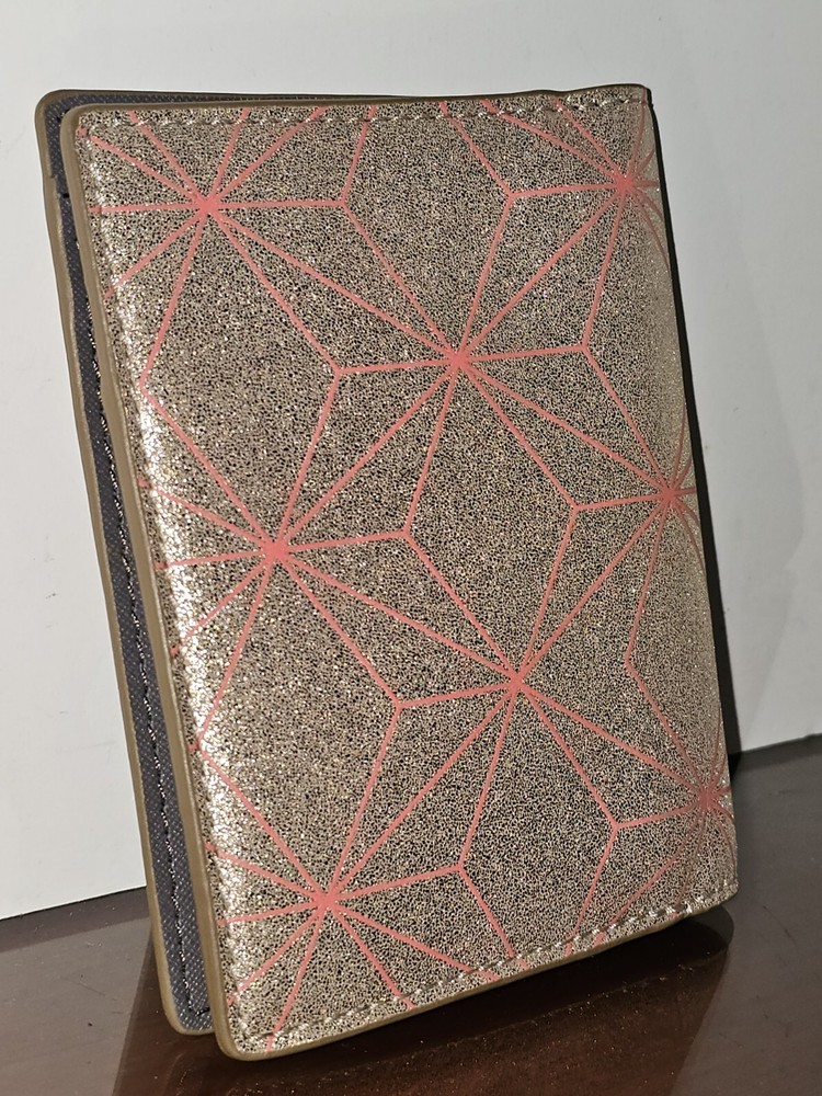 Fossil Sofia Metallic Rose Gold RFID Passport Holder Wallet Case-NWT!