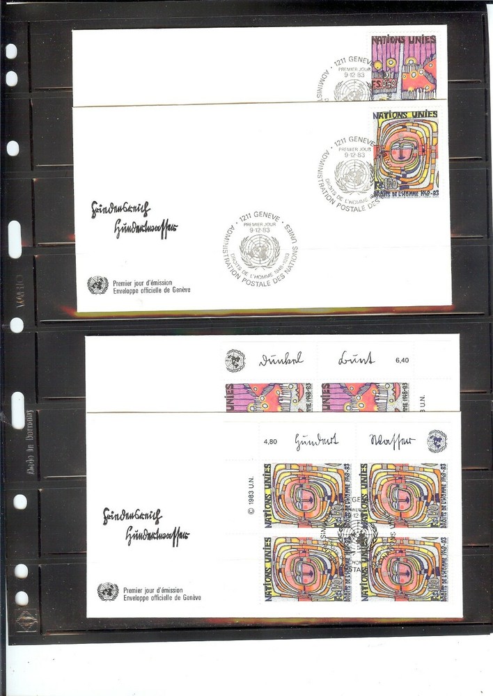 1983 Human Rights FDC's (Singles * MI/4's) - Geneva Office (176)