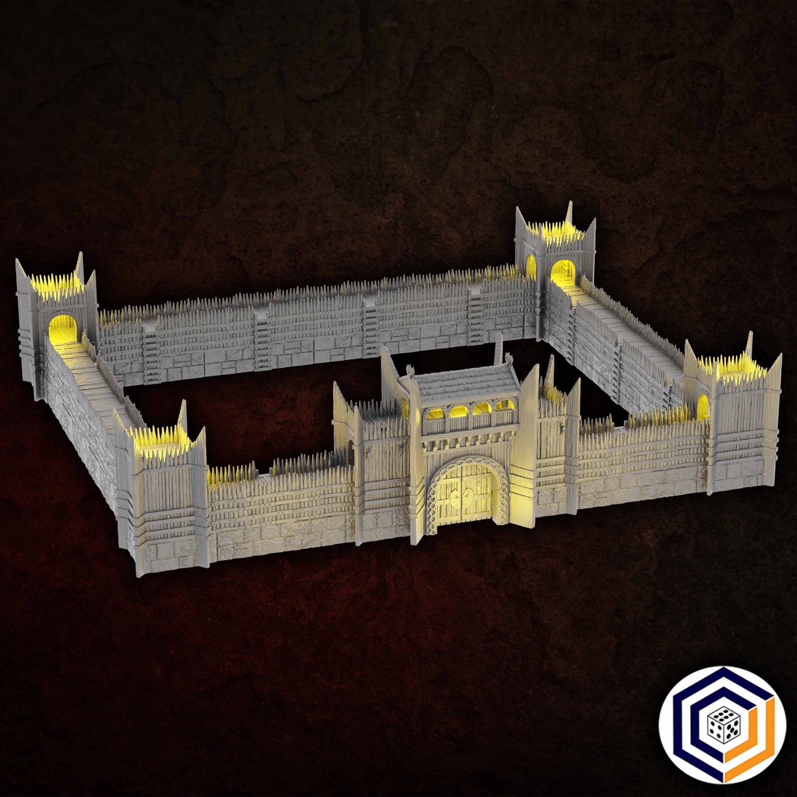 Saxonia-Rohan Fortress Wall Set 28mm tabletop terrain for MESBG