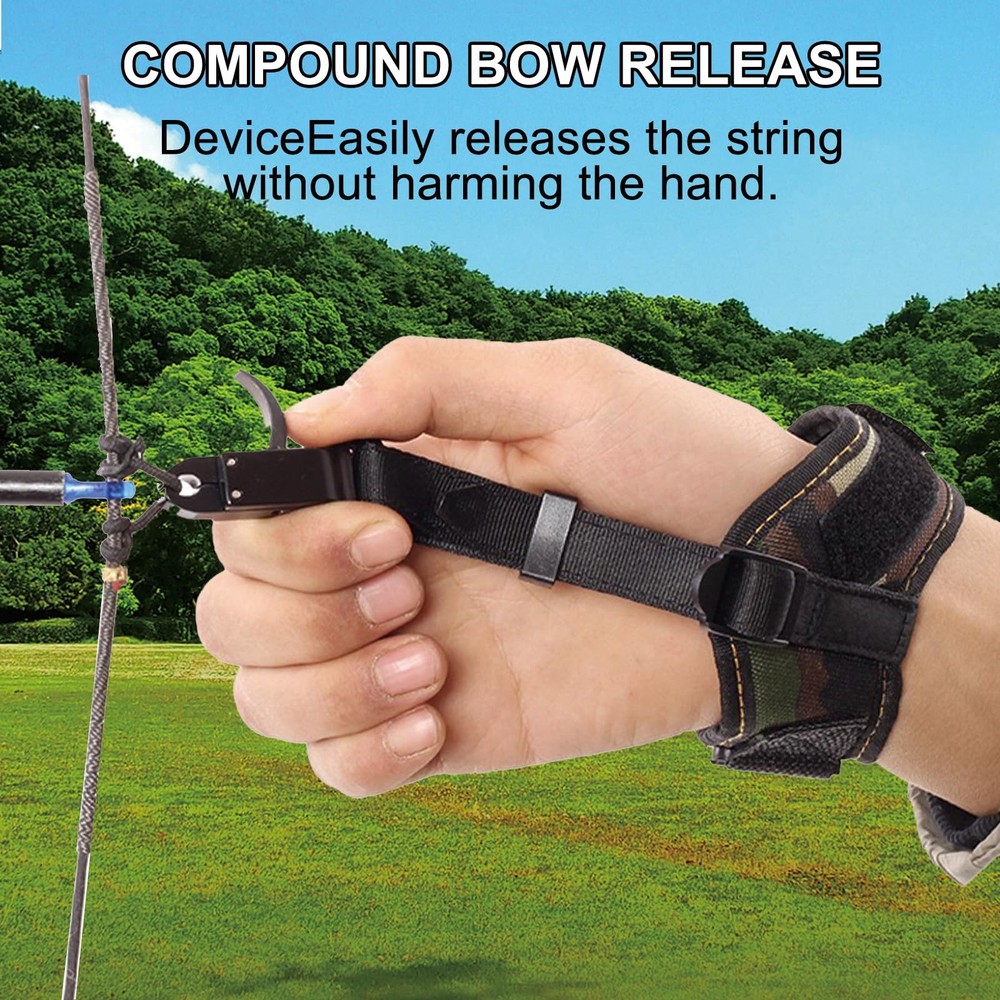 Adjustable Archery Release Aid with 360° Thumb Trigger for Right/Left Hand