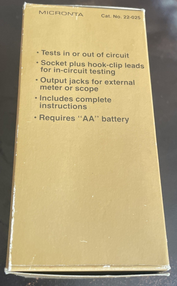 Micronta Dynamic Transistor Checker 22-025 With Original Box & Manual Works