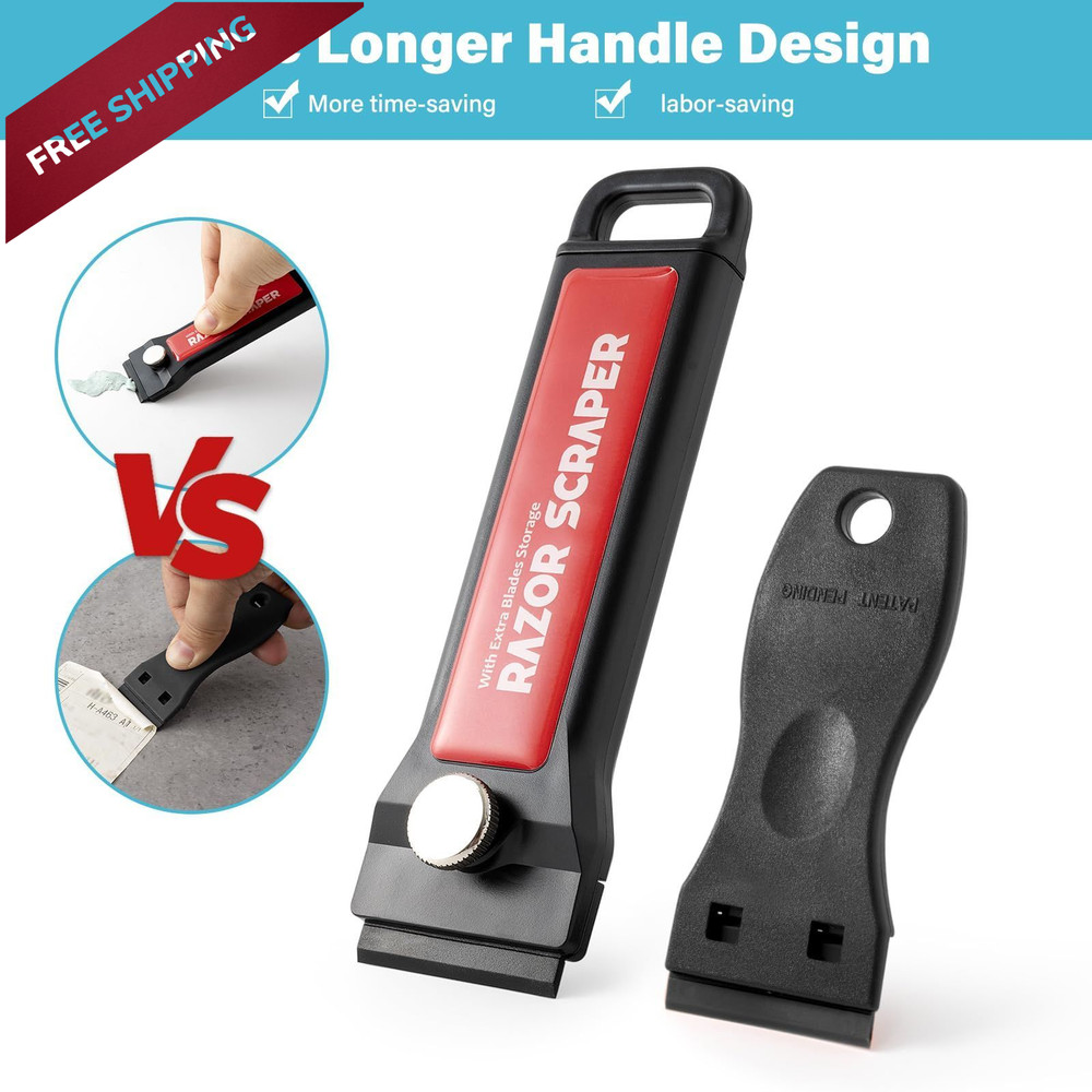 Gomake Plastic Razor Blade Scraper Tool with Container 2PCS Razor...