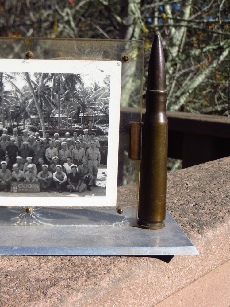 WW2 USN US Navy Souvenir Trench Art Photograph Picture Frame