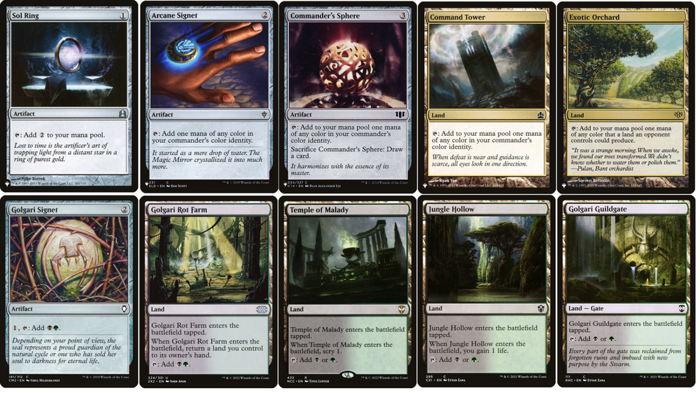 GOLGARI Commander Deck Builder Starter Pack Kit Black/Green MANA Lands Artifacts