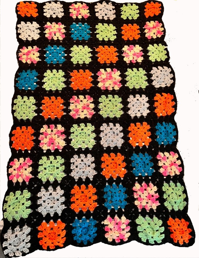 HANDMADE CROCHETED LAP BLANKET 52"x32"