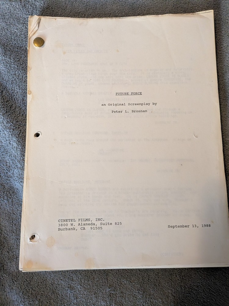 Future Force Movie Script 1989