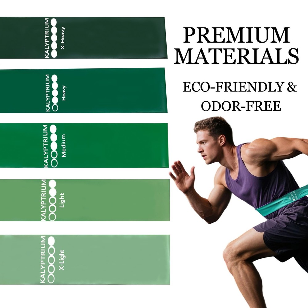 KALYPTRIUM Resistance Bands Set - 5-Level Exercise for Physical Green