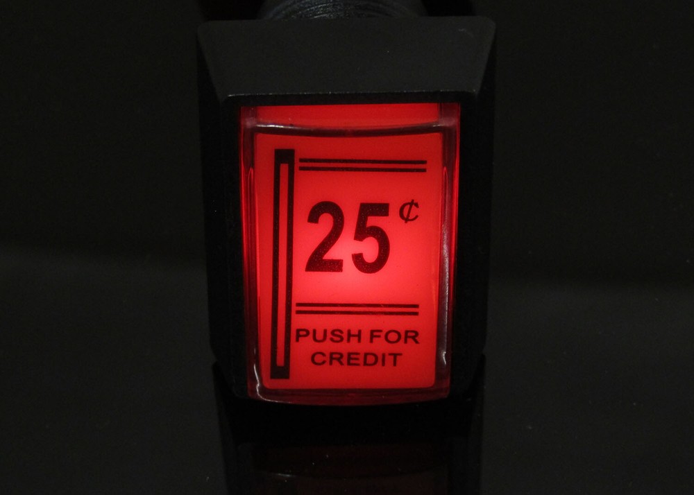 25c Push For Credit LED Arcade Button with Free Microswitch *Discounted*