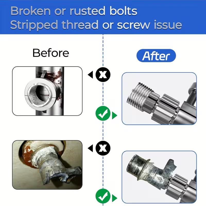 1/2" 3/4" NPT Integrated Internal & External Pipe,Broken pipe extraction kit