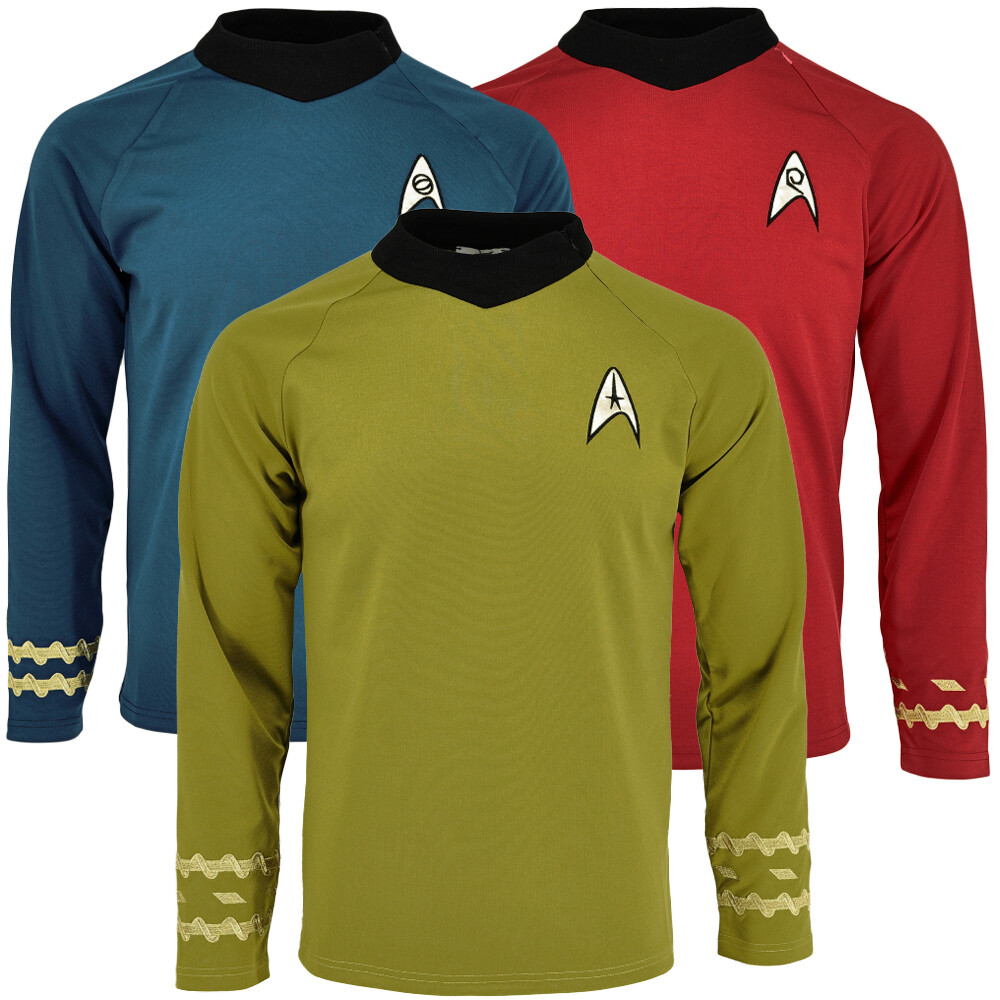Cosplay The Original Series Kirk Gold Spock Blue Red Shirt TOS Starfleet Uniform