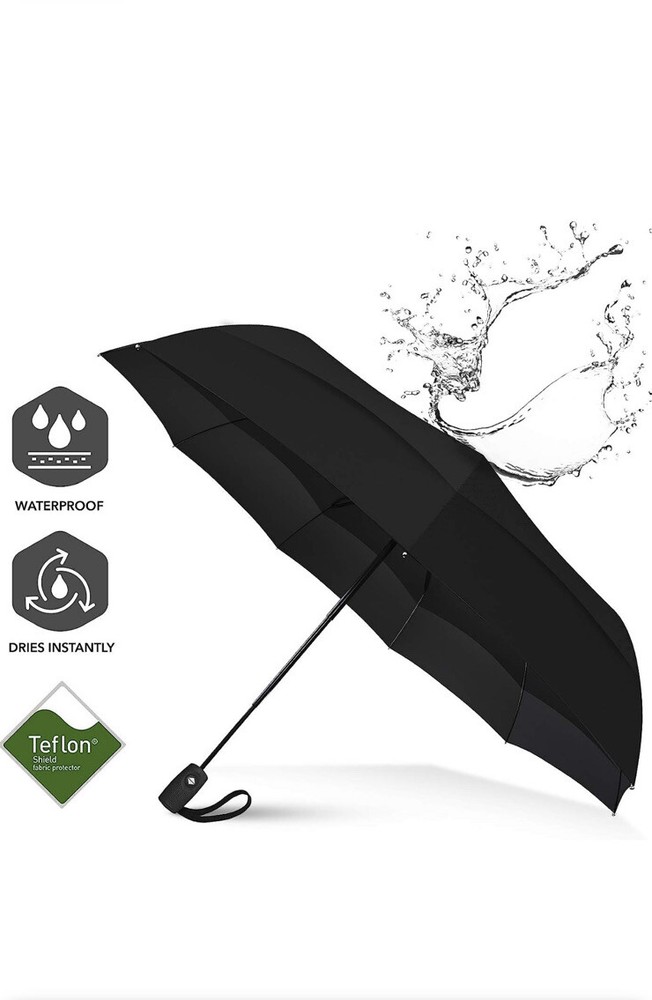 Large Compact Golf Umbrella Double Canopy Vented Windproof Rustproof By Rainplus