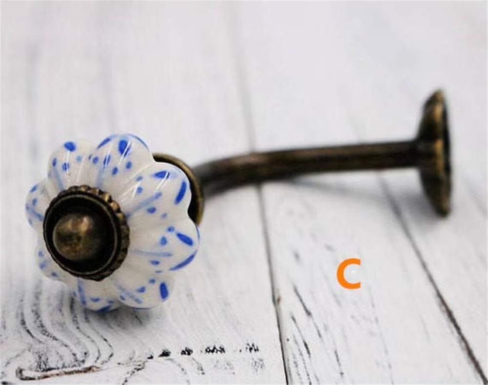 Curtain Tie Backs Hook Decorative Ceramic Pumpkin Wall Hook Coat Hook Hangers
