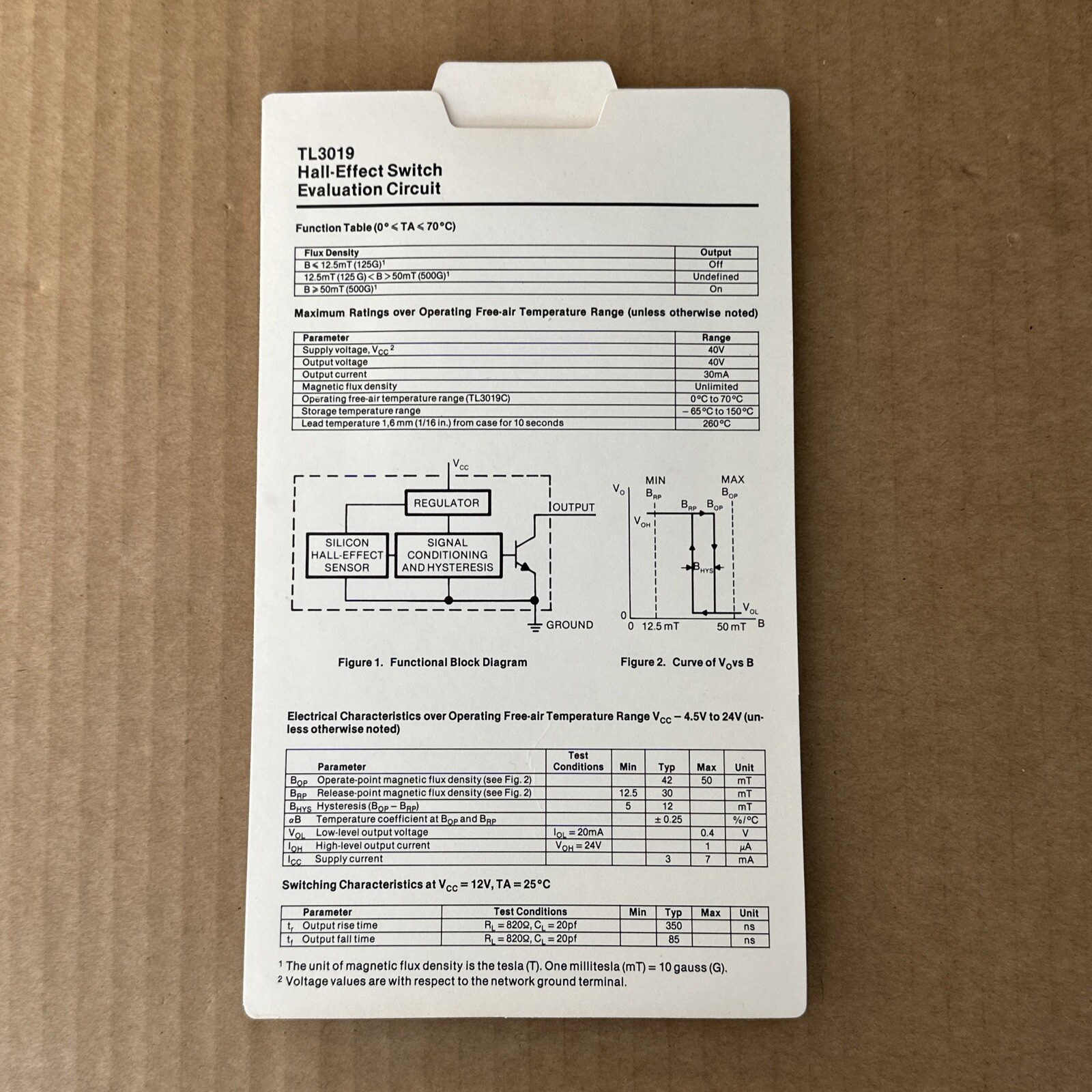 NOS RARE TEXAS INSTRUMENTS HALL EFFECT SWITCH DEMONSTRATOR KIT LINEAR CIRCUITS