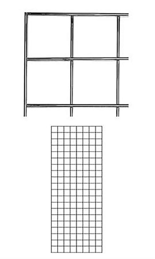 SSWBasics 2' x 5' Chrome Wire Grid Wall Panels - Sturdy Grid Wall Display