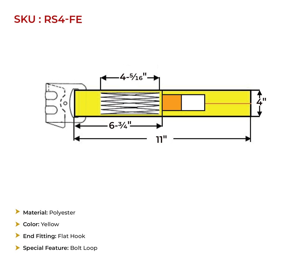 10PK 4"x11" Replacement Fixed End Tie Down Strap w/Flat Hook & Bolt Loop 5400lbs