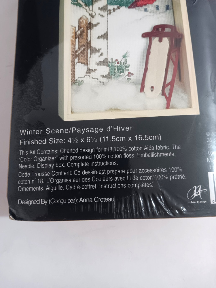 Displaymates Winter Scene Needle Point Kit With Frame NIB