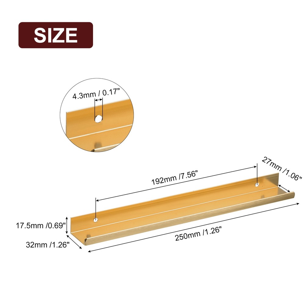 Cabinet Edge Finger Pull, 10pcs 250mm/9.84 Hidden Cabinet Pulls, Gold