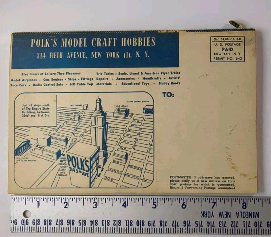 Polk's Model Craft Hobbies Train Railroad Catalog 1952
